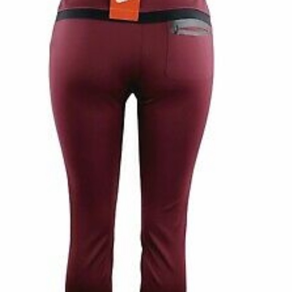 Nike Sportswear Bonded Sportswear tech compression athletic pants Maroon - Picture 3 of 7